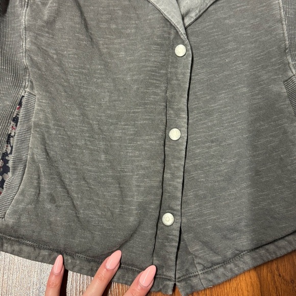 Saturday/Sunday by Anthropologie Grey Snap Collar Jacket Size S AS IS - Picture 7 of 10